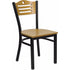 Flash Furniture HERCULES Series Black Slat Back Metal Restaurant Chair with Natural Wood Seat and Back