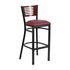 Flash Furniture HERCULES Series Black Decorative Slat Back Metal Restaurant Barstool - Mahogany Wood Back, Burgundy Vinyl Seat [XU-DG-6H1B-MAH-BAR-BURV-GG]