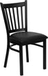 HERCULES Series Black Vertical Back Metal Restaurant Chair - Black Vinyl Seat [XU-DG-6Q2B-VRT-BLKV-GG]