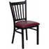 HERCULES Series Black Vertical Back Metal Restaurant Chair - Burgundy Vinyl Seat [XU-DG-6Q2B-VRT-BURV-GG]