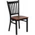 HERCULES Series Black Vertical Back Metal Restaurant Chair - Cherry Wood Seat [XU-DG-6Q2B-VRT-CHYW-GG]