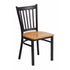 Flash Furniture HERCULES Series Black Vertical Back Metal Restaurant Chair - Natural Wood Seat [XU-DG-6Q2B-VRT-NATW-GG]