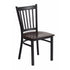 Flash Furniture HERCULES Series Black Vertical Back Metal Restaurant Chair - Walnut Wood Seat [XU-DG-6Q2B-VRT-WALW-GG]