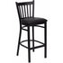 HERCULES Series Black Vertical Back Metal Restaurant Bar Stool - Black Vinyl Seat [XU-DG-6R6B-VRT-BAR-BLKV-GG]
