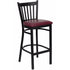 HERCULES Series Black Vertical Back Metal Restaurant Bar Stool - Burgundy Vinyl Seat [XU-DG-6R6B-VRT-BAR-BURV-GG]