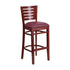 Flash Furniture Darby Series Slat Back Mahogany Wooden Restaurant Barstool - Burgundy Vinyl Seat [XU-DG-W0108BBAR-MAH-BURV-GG]