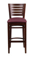 Flash Furniture Darby Series Slat Back Walnut Wooden Restaurant Barstool with Burgundy Vinyl Seat