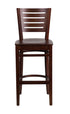 Flash Furniture Darby Series Slat Back Walnut Wooden Restaurant Barstool