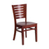Offex Darby Series Slat Back Mahogany Wooden Restaurant Chair