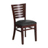 Flash Furniture Darby Series Slat Back Walnut Wooden Restaurant Chair - Black Vinyl Seat [XU-DG-W0108-WAL-BLKV-GG]