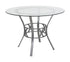 Flash Furniture Carlisle 42"" Round Glass Dining Table with Silver Metal Frame