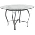 Flash Furniture Syracuse 48'' Round Glass Dining Table with Silver Metal Frame