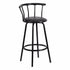 Flash Furniture Crown Back Black Metal Bar Stool with Black Vinyl Swivel Seat [YB-Y-J909-KD-GG]