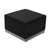 HERCULES Alon Series Black Leather Ottoman with Brushed Stainless Steel Base [ZB-803-OTTOMAN-BK-GG]