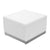 HERCULES Alon Series White Leather Ottoman with Brushed Stainless Steel Base [ZB-803-OTTOMAN-WH-GG]