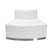 Flash Furniture HERCULES Alon Series White Leather Convex Chair with Stainless Steel Base