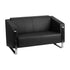 Flash Furniture HERCULES Gallant Series Contemporary Black Leather Loveseat with Stainless Steel Frame [ZB-8803-2-LS-BK-GG]
