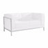 Flash Furniture HERCULES Imagination Series Contemporary White Leather Love Seat with Encasing Frame [ZB-IMAG-LS-WH-GG]