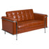 Flash Furniture HERCULES Lesley Series Contemporary Cognac Leather Loveseat with Encasing Frame