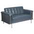 Flash Furniture HERCULES Lesley Series Contemporary Gray Leather Loveseat with Encasing Frame