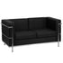Flash Furniture HERCULES Regal Series Contemporary Black Leather Love Seat with Encasing Frame [ZB-REGAL-810-2-LS-BK-GG]