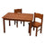 Natural Hardwood Rectangle Table and Chair Set ( Honey Finish)