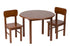 Natural Hardwood Round Table and Chair Set (Cherry Finish)