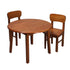 Natural Hardwood Round Table and Chair Set (Honey Finish)