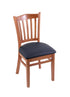 3120 18"" Chair with Medium Finish, Allante Dark Blue Seat