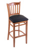 3120 25"" Stool with Medium Finish, Black Vinyl Seat