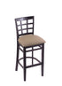 3130 30"" Stool with Black Finish, Rein Thatch Seat