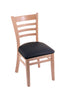 3140 18"" Chair with Natural Finish, Black Vinyl Seat