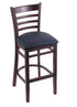 3140 25"" Stool with Dark Cherry Finish, Allante Dark Blue Seat