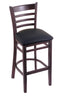 3140 25"" Stool with Dark Cherry Finish, Black Vinyl Seat