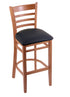 3140 25"" Stool with Medium Finish, Black Vinyl Seat