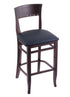 3160 25"" Stool with Dark Cherry Finish, Allante Dark Blue Seat