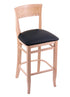 3160 25"" Stool with Natural Finish, Black Vinyl Seat