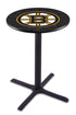 L211 - 36"" Black Wrinkle Boston Bruins Modern Pub Table