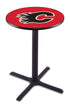 L211 - 36"" Black Wrinkle Calgary Flames Modern Pub Table