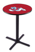 L211 - 36"" Black Wrinkle Fresno State Pub Table