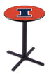 L211 - 36"" Black Wrinkle Illinois Pub Table