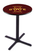 Holland Bar Stool Black Wrinkle Iowa State NCAA Sports Team Logo Pub Table L211 - 36""