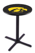 Holland Bar Stool Black Wrinkle Iowa NCAA Sports Team Logo Pub Table L211 - 36""