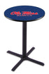 L211 - 36"" Black Wrinkle Ole' Miss Pub Table