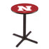 L211 - 36"" Black Wrinkle Nebraska Pub Table