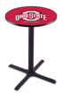 L211 - 36"" Black Wrinkle Ohio State Pub Table