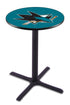 Holland Bar Stool Co. Sports Team L211 - 36"" Black Wrinkle San Jose Sharks Pub Table