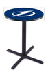 Holland Bar Stool Co. Sports Team L211 - 36"" Black Wrinkle Tampa Bay Lightning Pub Table