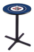 Holland Bar Stool Co. Sports Team L211 - 36"" Black Wrinkle Winnipeg Jets Pub Table