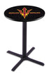 Holland Bar Stool L211 - 42"" Black Wrinkle Arizona State Pub Table with Pitchfork Logo